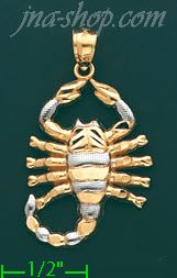 14K Gold Scorpion Charm Pendant - Click Image to Close