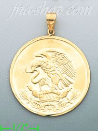 14K Gold Eagle w/Serpent Charm Pendant - Click Image to Close