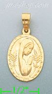 14K Gold Virgin Mary Charm Pendant - Click Image to Close