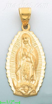 14K Gold Virgin of Guadalupe Religious Charm Pendant - Click Image to Close