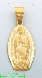 14K Gold Virgin of Guadalupe Religious Charm Pendant - Click Image to Close