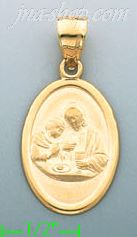 14K Gold Baptism Stamped Charm Pendant - Click Image to Close