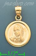 14K Gold Virgin Mary Stamped Charm Pendant - Click Image to Close