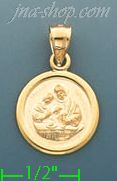 14K Gold Baptism Stamped Charm Pendant - Click Image to Close
