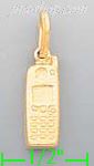 14K Gold Cell Mobile Phone Italian Charm Pendant - Click Image to Close