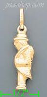14K Gold Gobbo Hunchback Man Italian Charm Pendant - Click Image to Close