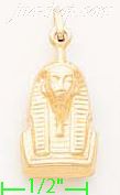 14K Gold Egyptian Pharaoh King Tut Italian Charm Pendant - Click Image to Close