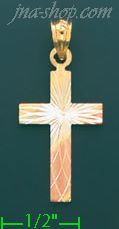 14K Gold Cross Charm Pendant - Click Image to Close