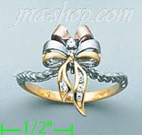 14K Gold Ladies' Ring - Click Image to Close