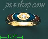 14K Gold Fancy Enamel Ring - Click Image to Close