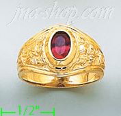 14K Gold High Polished Men's CZ Ring - Click Image to Close