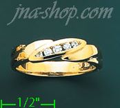 14K Gold High Polished Men's CZ Ring - Click Image to Close