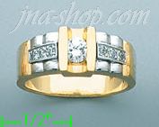 14K Gold CZ Couple's Ring - Click Image to Close