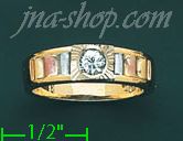 14K Gold CZ Couple's Ring - Click Image to Close