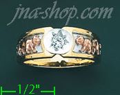 14K Gold CZ Couple's Ring - Click Image to Close