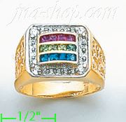 14K Gold CZ Ring - Click Image to Close