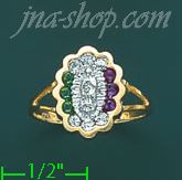 14K Gold CZ Ring - Click Image to Close