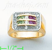 14K Gold CZ Ring - Click Image to Close