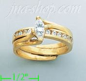 14K Gold High Polished Ladies' CZ Ring - Click Image to Close