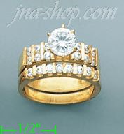 14K Gold High Polished Ladies' CZ Ring - Click Image to Close