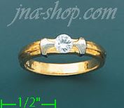 14K Gold High Polished Ladies' CZ Ring - Click Image to Close