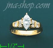 14K Gold High Polished Ladies' CZ Ring - Click Image to Close