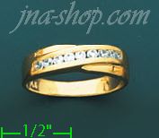 14K Gold High Polished Ladies' CZ Ring - Click Image to Close