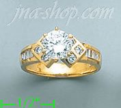 14K Gold High Polished Ladies' CZ Ring - Click Image to Close