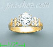 14K Gold High Polished Ladies' CZ Ring - Click Image to Close