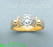 14K Gold High Polished Ladies' CZ Ring - Click Image to Close