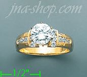 14K Gold High Polished Ladies' CZ Ring - Click Image to Close