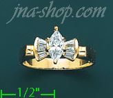 14K Gold High Polished Ladies' CZ Ring - Click Image to Close