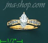 14K Gold High Polished Ladies' CZ Ring - Click Image to Close