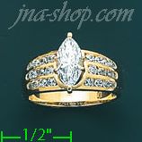 14K Gold High Polished Ladies' CZ Ring - Click Image to Close