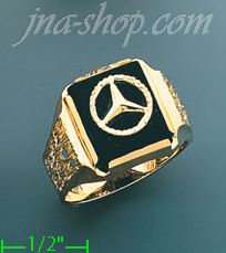 14K Gold Men's CZ Ring - Click Image to Close