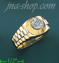 14K Gold Men's CZ Ring - Click Image to Close