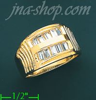 14K Gold Men's CZ Ring - Click Image to Close