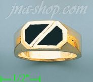 14K Gold High Polished Onyx Ring - Click Image to Close