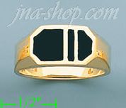 14K Gold High Polished Onyx Ring - Click Image to Close