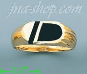 14K Gold High Polished Onyx Ring - Click Image to Close