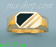 14K Gold High Polished Onyx Ring - Click Image to Close