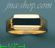 14K Gold High Polished Onyx Ring - Click Image to Close