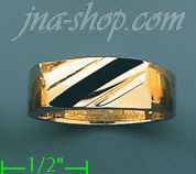 14K Gold High Polished Onyx Ring - Click Image to Close