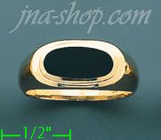 14K Gold High Polished Onyx Ring - Click Image to Close