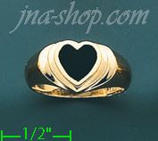 14K Gold High Polished Onyx Ring - Click Image to Close