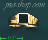 14K Gold High Polished Onyx Ring - Click Image to Close