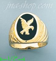 14K Gold Men's Onyx Ring - Click Image to Close
