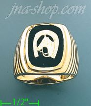 14K Gold Men's Onyx Ring - Click Image to Close