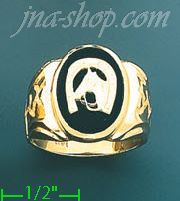 14K Gold Men's Onyx Ring - Click Image to Close