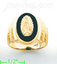 14K Gold Men's Onyx Ring - Click Image to Close